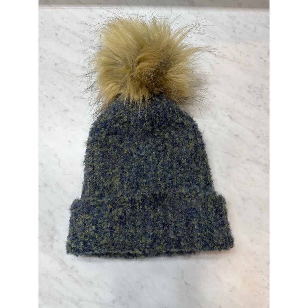 Dillard's Women's Faux Fur Pom‎ Pom Wool Blend Beanie Hat NWOT